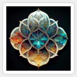 Bright Rainbow crystal lotus flower mandala Sticker